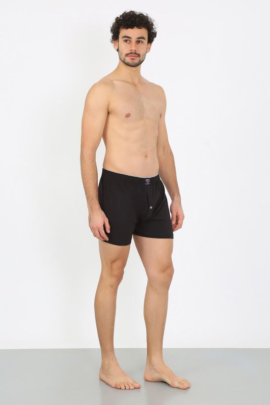 Moda Çizgi Erkek Penye Boxer Siyah 40091 - 1