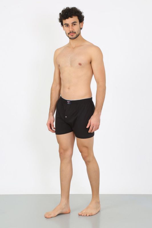 Moda Çizgi Erkek Penye Boxer Siyah 40091 - 2