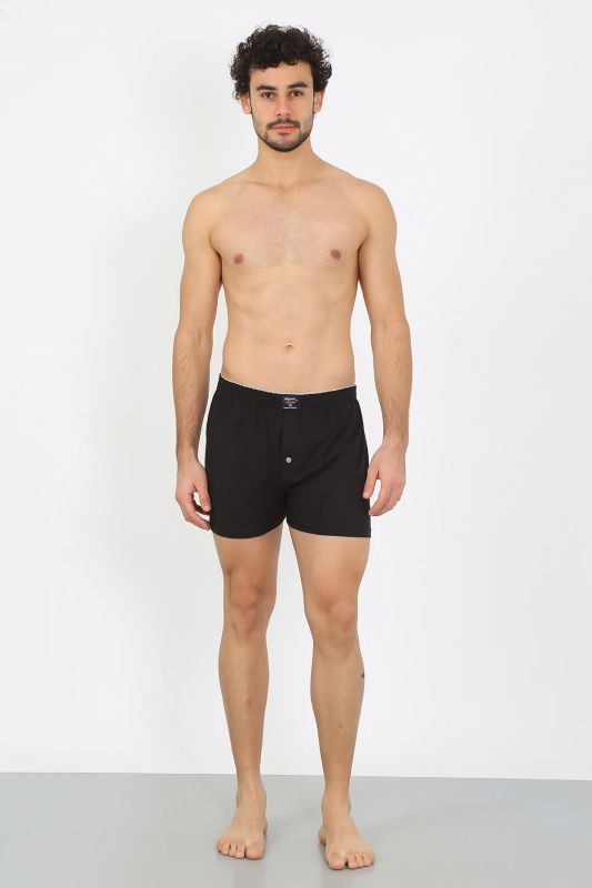 Moda Çizgi Erkek Penye Boxer Siyah 40091 - 3