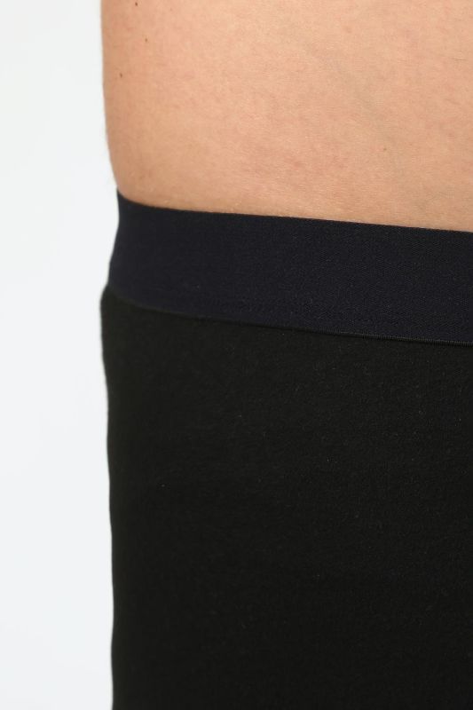 Moda Çizgi Erkek Termal Tayt Kışlık Tek Alt İçlik Siyah 27552 - 4