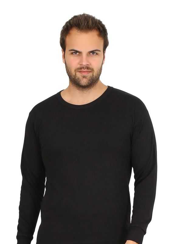 Moda Çizgi Erkek Termal Üst Kışlık İçlik Siyah 6869 - 1