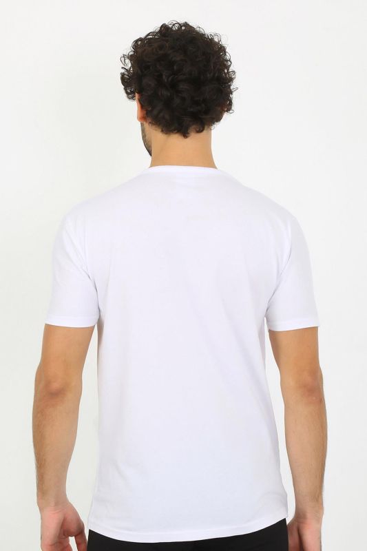 Moda Çizgi Erkek V Yaka Beyaz Penye Atlet 6560 - 6