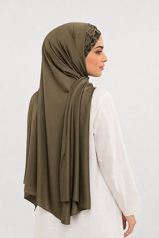 Haki Yazı Desen Hazır Şal - 3