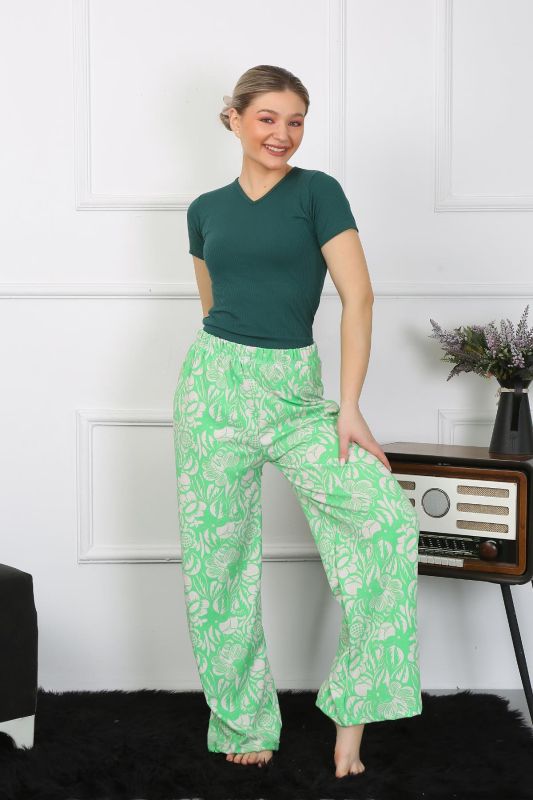 Moda Çizgi Kadın Bol Paça Penye Alt Üst Takım 5503 - 2