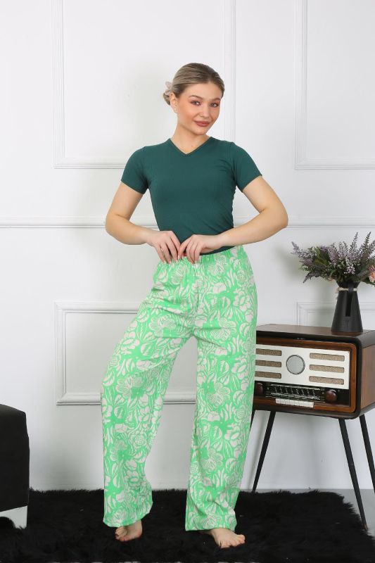 Moda Çizgi Kadın Bol Paça Penye Alt Üst Takım 5503 - 5
