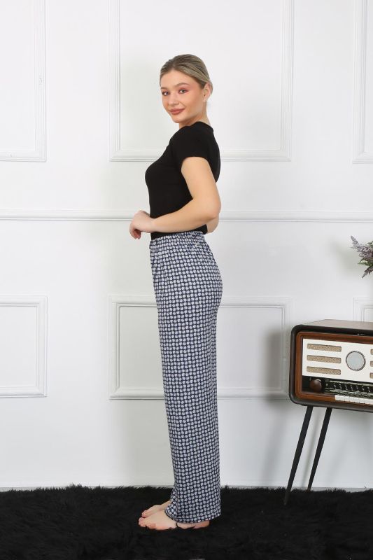 Moda Çizgi Kadın Bol Paça Penye Alt Üst Takım 5504 - 2