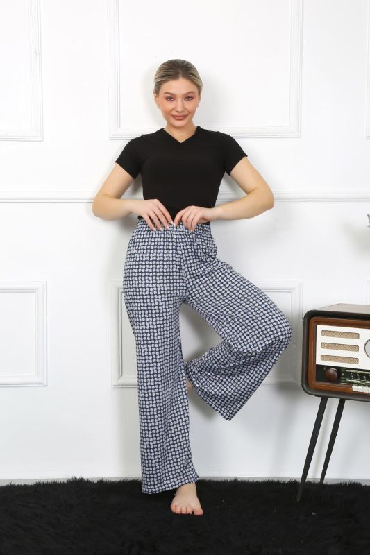 Moda Çizgi Kadın Bol Paça Penye Alt Üst Takım 5504 - 3