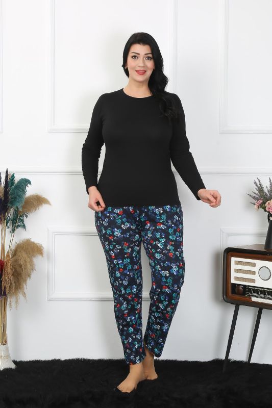 Moda Çizgi Kadın Büyük Beden Tek Alt Pijama 27501 - 1