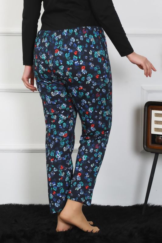 Moda Çizgi Kadın Büyük Beden Tek Alt Pijama 27501 - 2