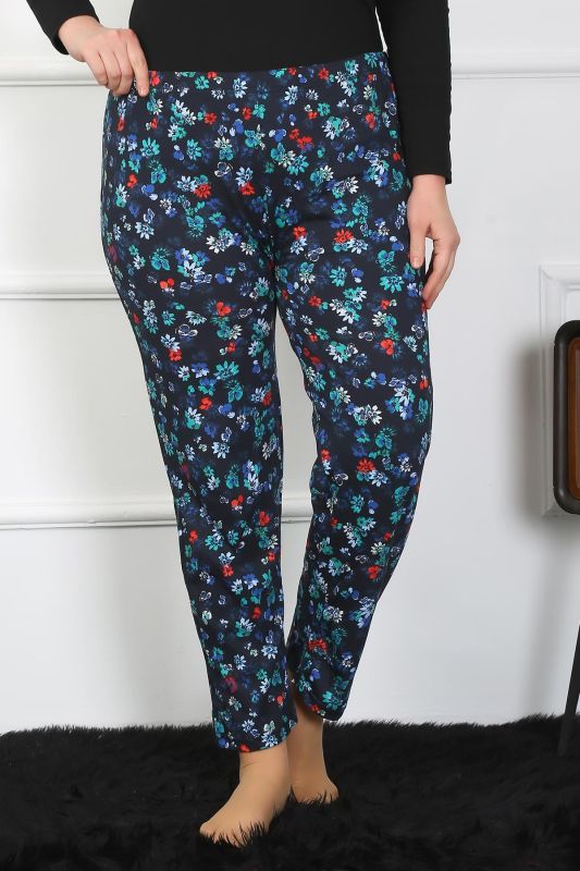 Moda Çizgi Kadın Büyük Beden Tek Alt Pijama 27501 - 4