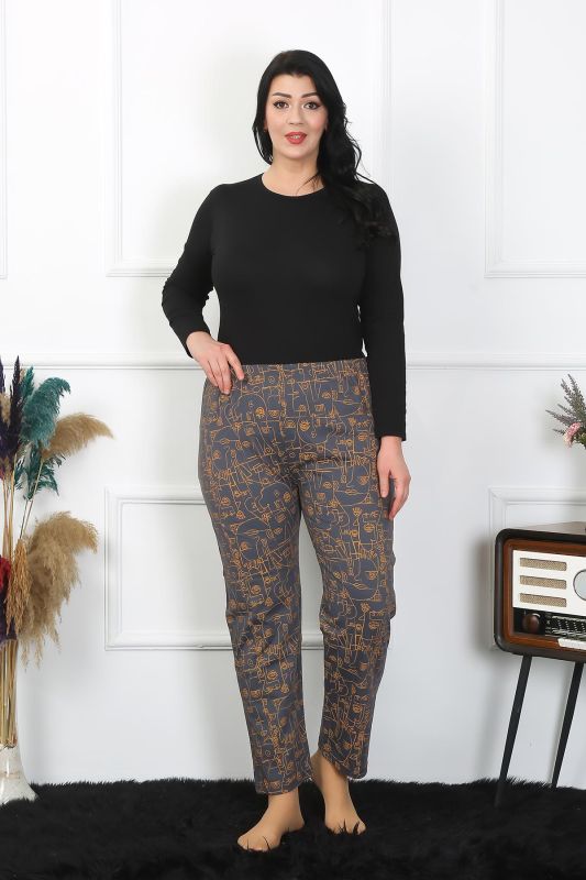 Moda Çizgi Kadın Büyük Beden Tek Alt Pijama 27502 - 1