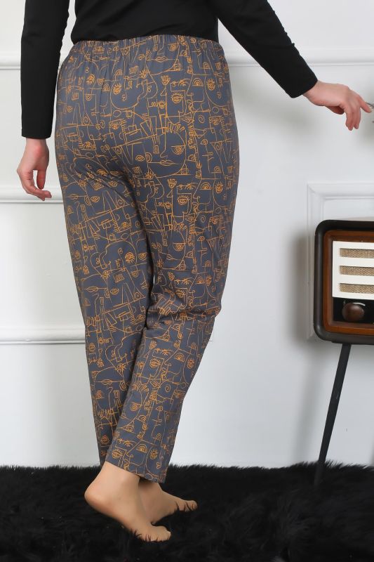 Moda Çizgi Kadın Büyük Beden Tek Alt Pijama 27502 - 2