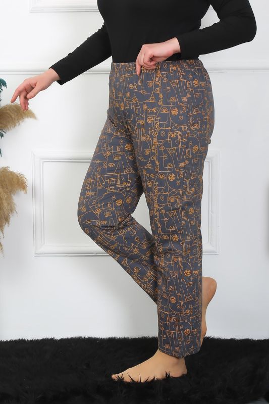 Moda Çizgi Kadın Büyük Beden Tek Alt Pijama 27502 - 3