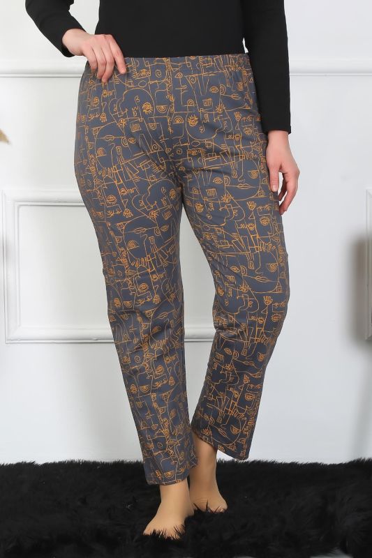 Moda Çizgi Kadın Büyük Beden Tek Alt Pijama 27502 - 4