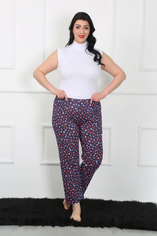 Moda Çizgi Kadın Büyük Beden Tek Alt Pijama 27508 - 2