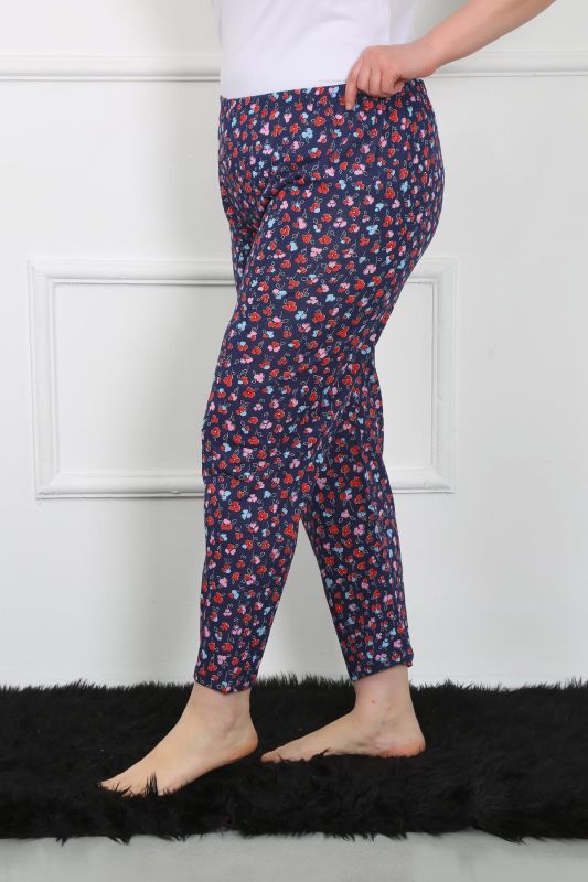 Moda Çizgi Kadın Büyük Beden Tek Alt Pijama 27508 - 4
