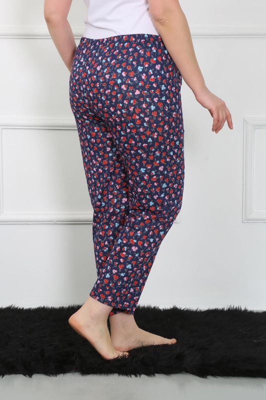 Moda Çizgi Kadın Büyük Beden Tek Alt Pijama 27508 - 5