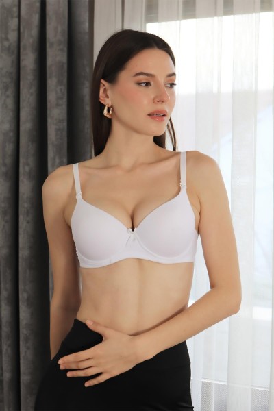 Moda Çizgi - Moda Çizgi Kadın Destekli Balenli Sütyen 2009 Beyaz