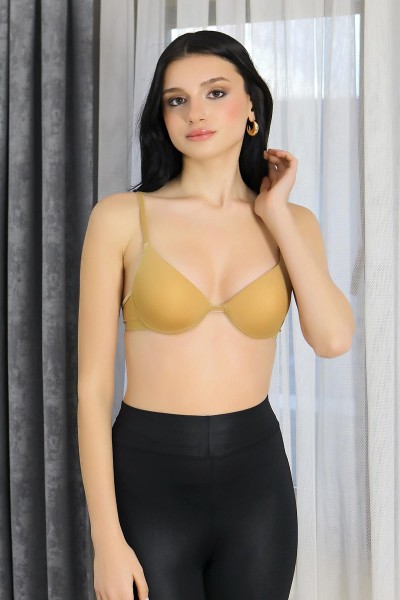 Moda Çizgi Kadın Destekli Balenli Sütyen 4921 Ten - Thumbnail