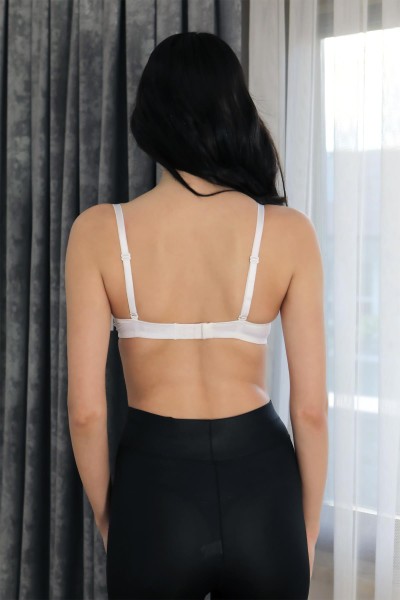 Moda Çizgi Kadın Destekli Balenli Sütyen 4930 Beyaz - Thumbnail