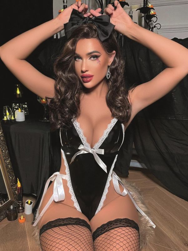 Moda Çizgi Kadın Fantazi Kostüm Gecelik Takım D5011 - 2