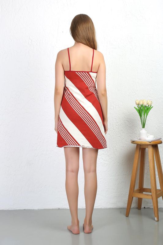 Moda Çizgi Kadın İp Askılı Penye Gecelik 36722 - 6