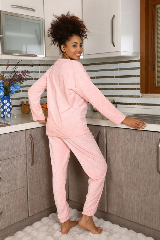 Moda Çizgi Kadın Kadife Pijama Takım 4183 - 8