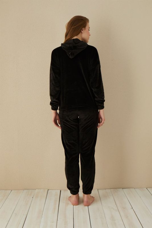 Moda Çizgi Kadın Kadife Pijama Takım 9049 - 4