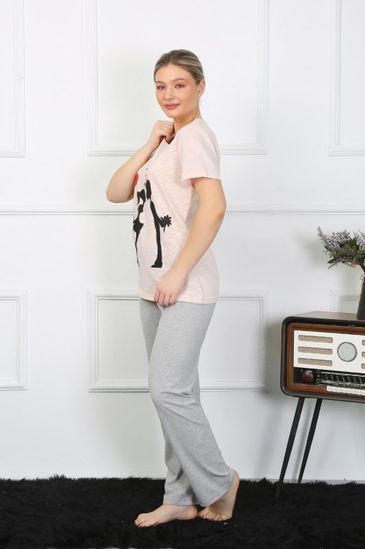 Moda Çizgi Kadın Kısa Kol Penye Pijama Takım 4207 - 3