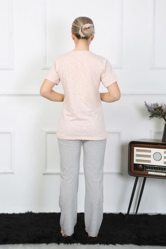 Moda Çizgi Kadın Kısa Kol Penye Pijama Takım 4207 - 6
