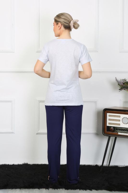 Moda Çizgi Kadın Kısa Kol Penye Pİjama Takımı 4208 - 4