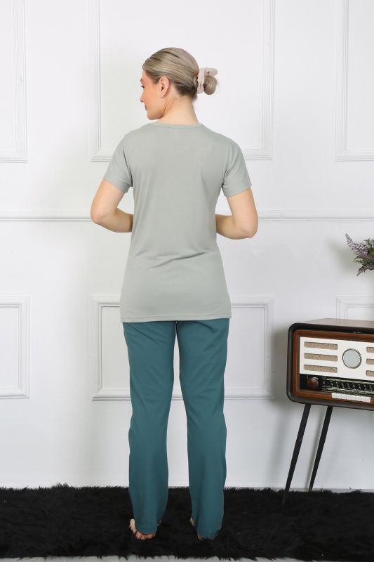 Moda Çizgi Kadın Kısa Kol Penye Pijama Takımı 4210 - 4