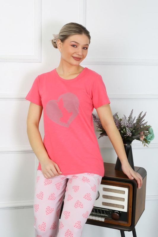 Moda Çizgi Kadın Kısa Kol Penye Pijama Takımı 4211 - 1