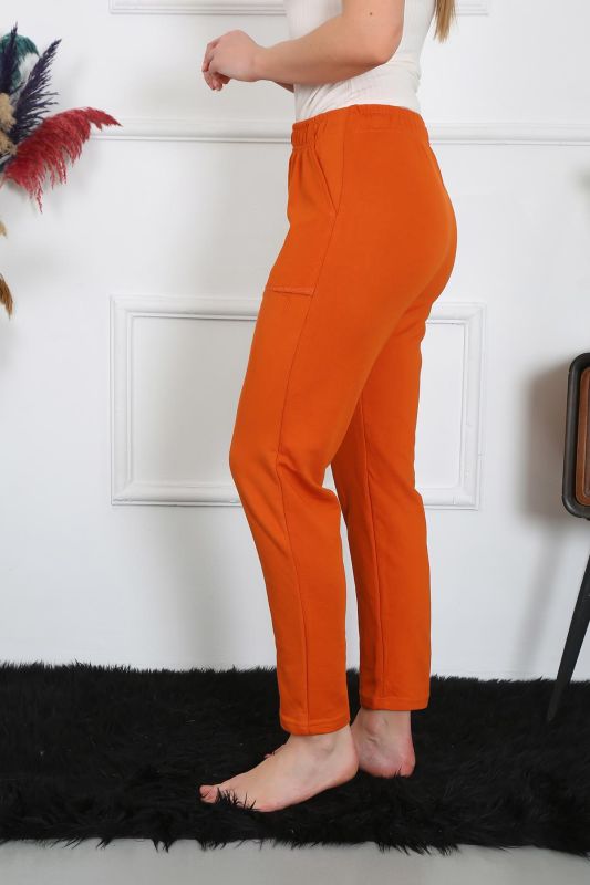 Moda Çizgi Kadın Pamuk Cepli 3 İplik Alt Eşofman Kremit 27510 - 3