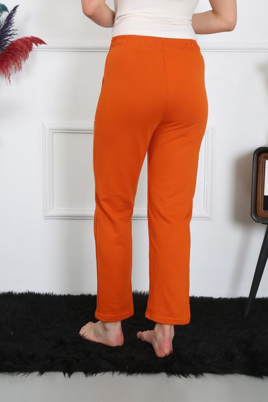 Moda Çizgi Kadın Pamuk Cepli 3 İplik Alt Eşofman Kremit 27510 - 4
