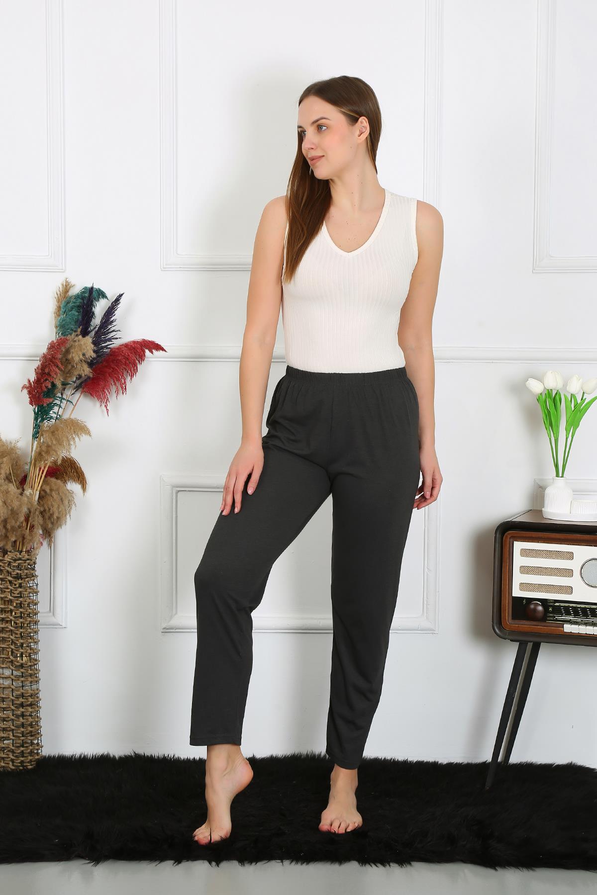 Fashion Line Women Cotton Penye Single Bottom Pijama Füme 27514