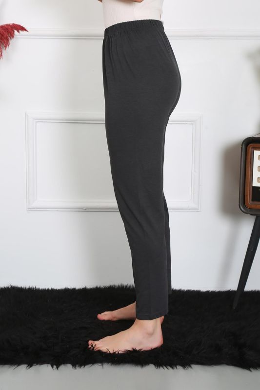 Moda Çizgi Kadın Pamuk Penye Tek Alt Pijama Füme 27514 - 4