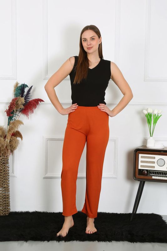 Moda Çizgi Kadın Pamuk Penye Tek Alt Pijama Kremit 27513 - 1