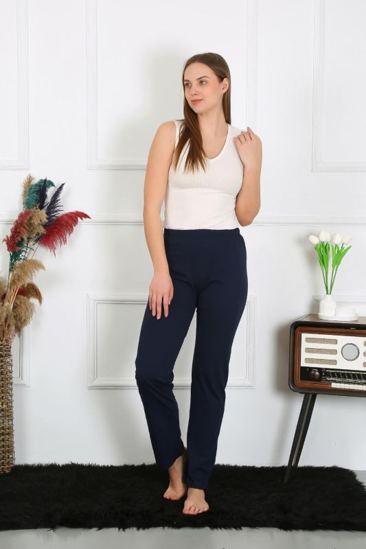 Moda Çizgi Kadın Pamuk Penye Tek Alt Pijama Lacivert 27514 - 1