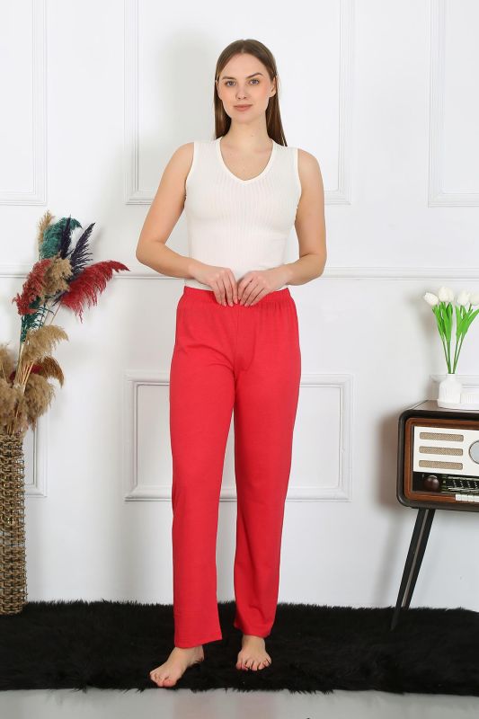 Moda Çizgi Kadın Pamuk Penye Tek Alt Pijama Mercan 27514 - 2