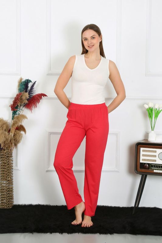 Moda Çizgi Kadın Pamuk Penye Tek Alt Pijama Mercan 27514 - 4