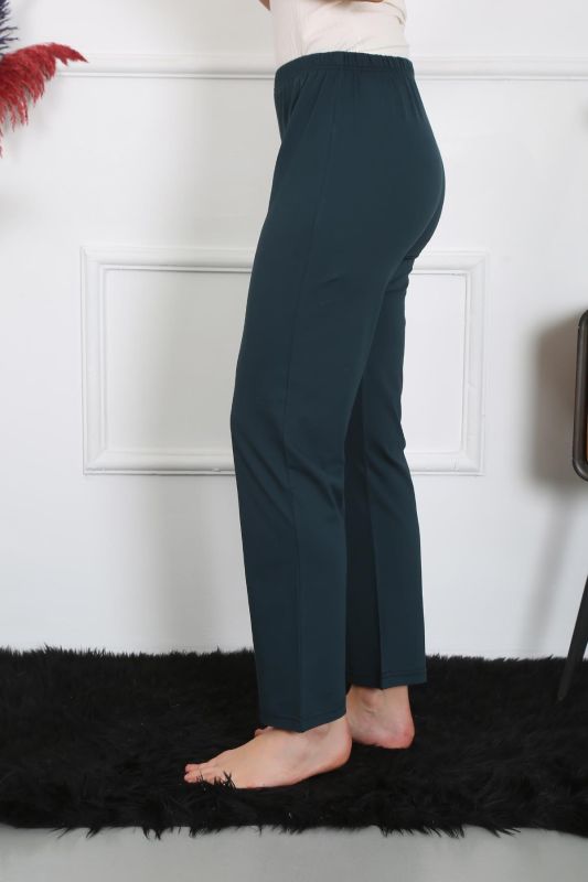 Moda Çizgi Kadın Pamuk Penye Tek Alt Pijama Petrol 27514 - 4