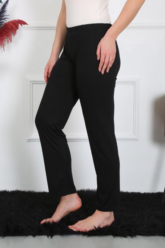 Moda Çizgi Kadın Pamuk Penye Tek Alt Pijama Siyah 27514 - 3