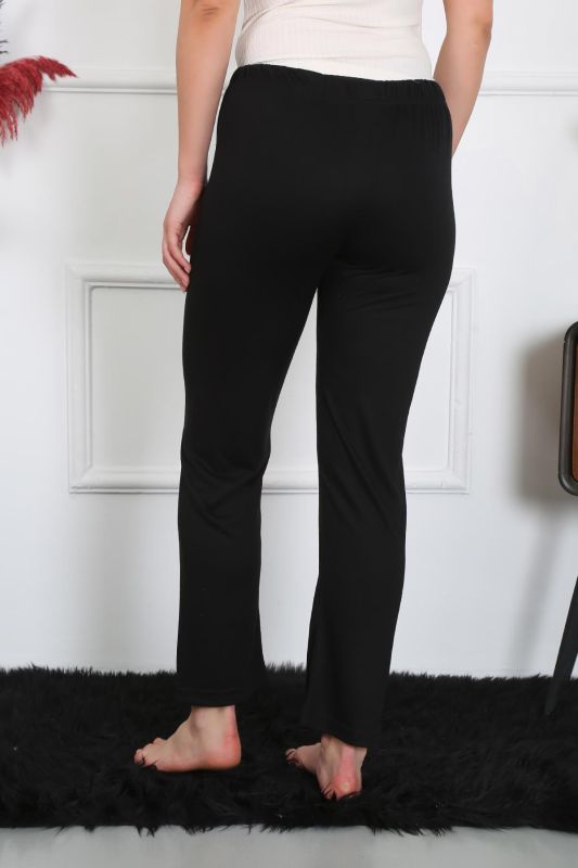 Moda Çizgi Kadın Pamuk Penye Tek Alt Pijama Siyah 27514 - 4