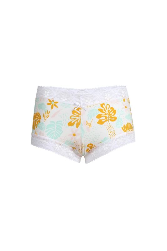 Moda Çizgi Kadın Pamuklu 2li Boxer Beyaz 40267 - 2
