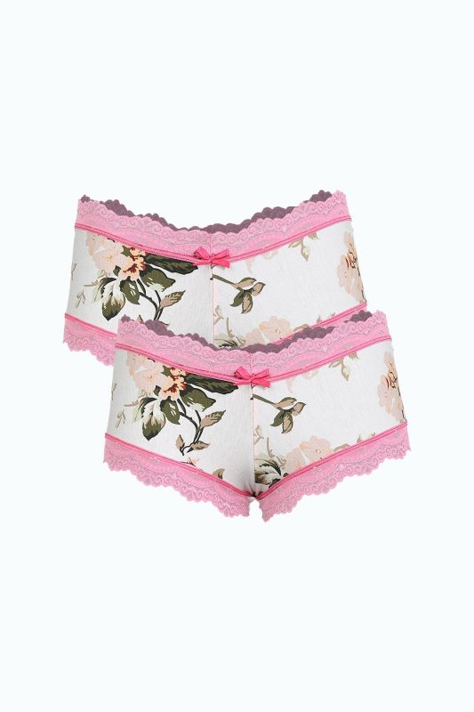 Moda Çizgi Kadın Pamuklu 2li Boxer Beyaz 40280 - 1