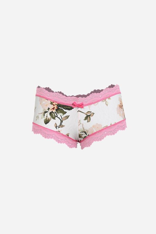 Moda Çizgi Kadın Pamuklu 2li Boxer Beyaz 40280 - 2
