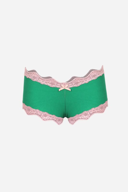 Moda Çizgi Kadın Pamuklu 2li Boxer Fıstık Yeşili 40277 - 2