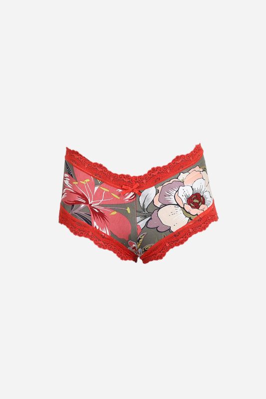 Moda Çizgi Kadın Pamuklu 2li Boxer Haki 40279 - 2