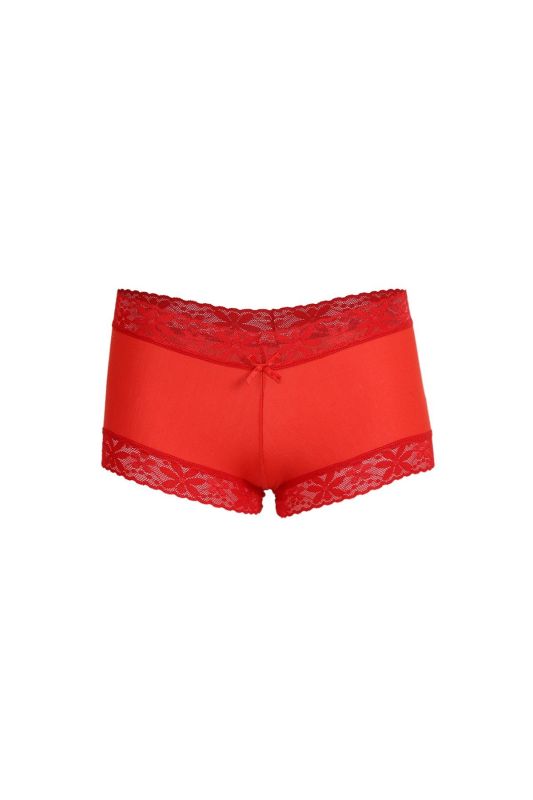 Moda Çizgi Kadın Pamuklu 2li Boxer Kırmızı 40265 - 2